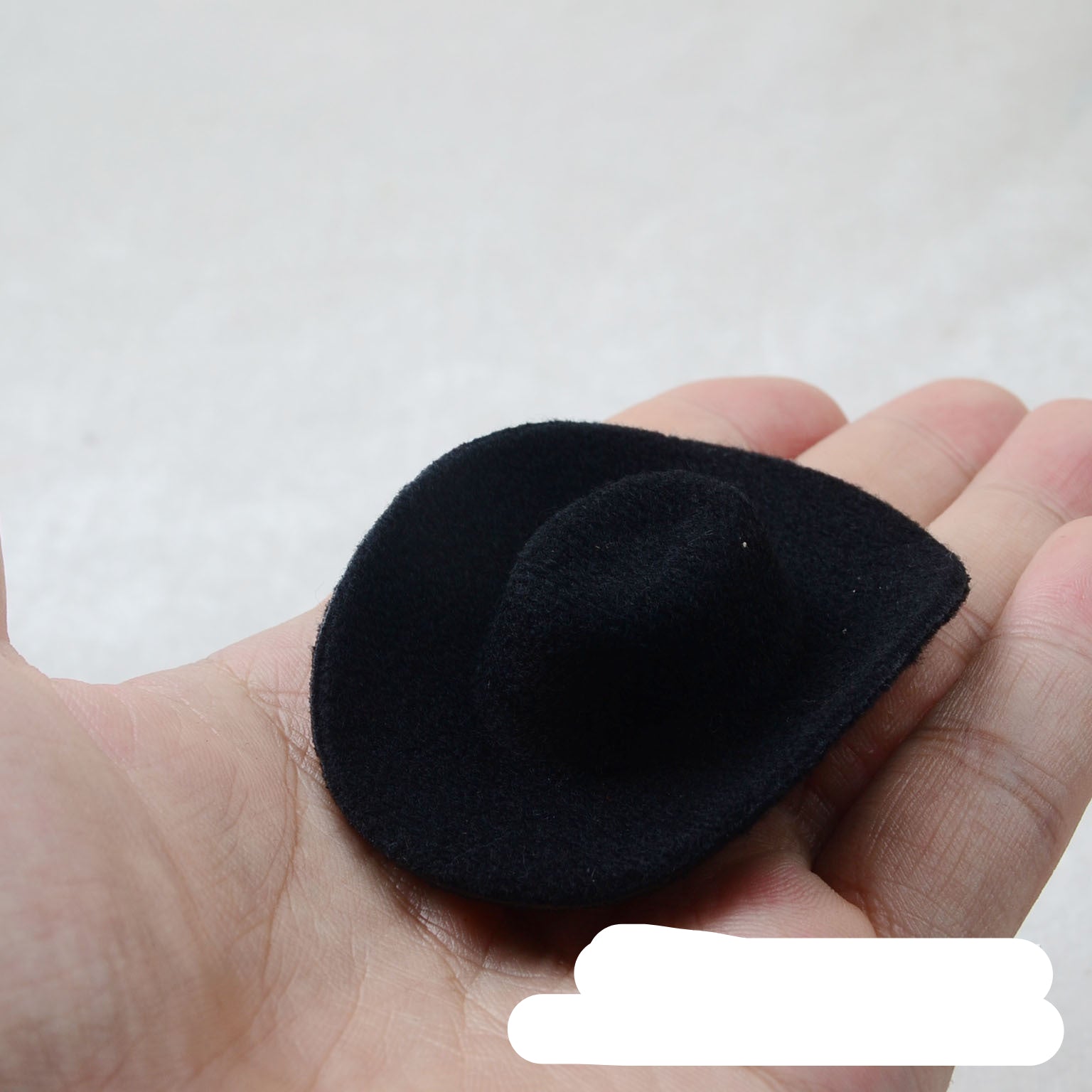Wholesale Black and white block print toy cowboy hat toy doll hat eva hat 6.8cm